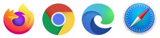 Current web browsers include Firefox, Google Chrome, Microsoft Edge and Safari