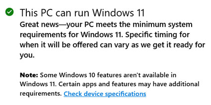 Notice that a Windows 11 upgrade is available through Windows Update.