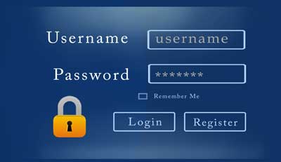 The login screen requesting username and password.