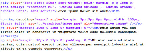 A section of CMS site content.