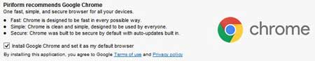 Google is pre-checked in Piriform's Defraggler installer
