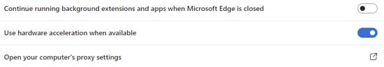 Turn off ‘Continue running background apps when Microsoft Edge is closed.’