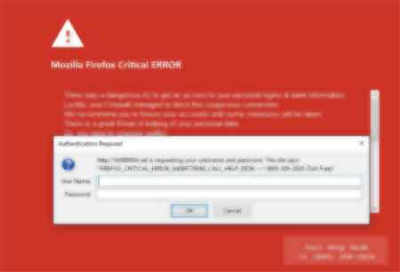 Firefox Critical Error Scam