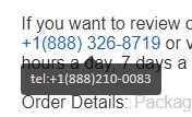 The displayed phone number not real