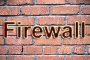A brick wall with “Firewall” on the front.
